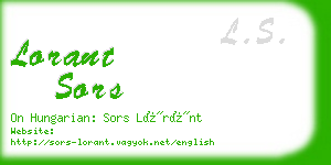 lorant sors business card